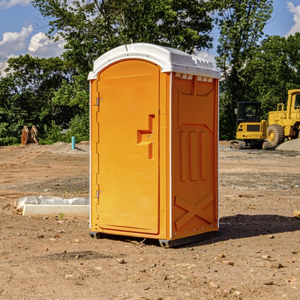 how often are the porta potties cleaned and serviced during a rental period in Sawyer KS